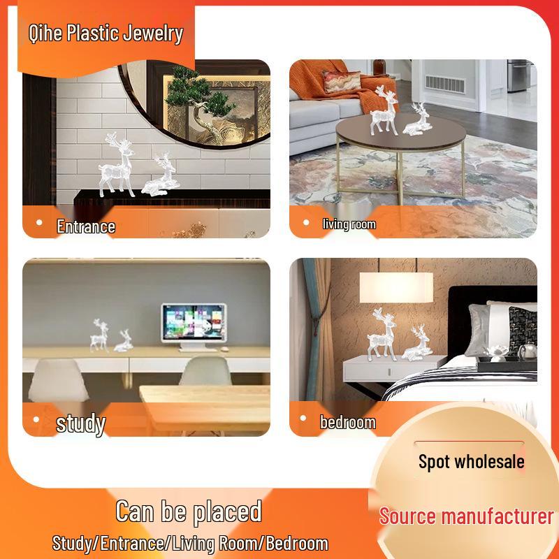 Acrylic Reindeer Christmas Tree Decoration Ornament