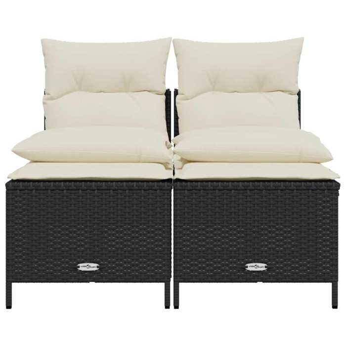 VidaXL Salon de jardin 4 pcs avec coussins noir résine tressée, ensemble de canapés d'extérieur, salon de jardin, ensemble 368371