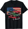 Patriotic American Flag Vintage Muscle Car T-Shirt