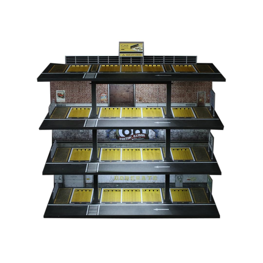 

Moreart Масштабная модель парковки MO922002 Дисплейный пит-лейн диорама с миниатюрными автомобилями 1/64 [Б/у] серый