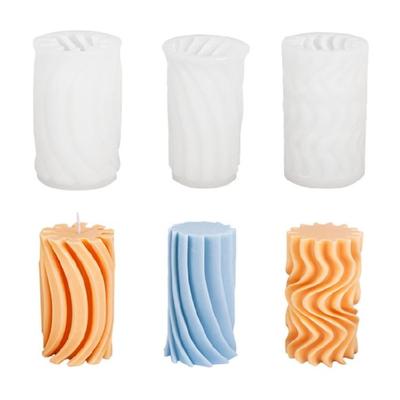 3D Geometric Cylindrical Candle Mold Silicone Resin Casting Gypsum Epoxy Mould