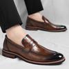 High Quality Genuine Leather Business Casual Shoes Comfortable Soft Loafers Large Sizes 37-48 Men's Elegant Party Shoes