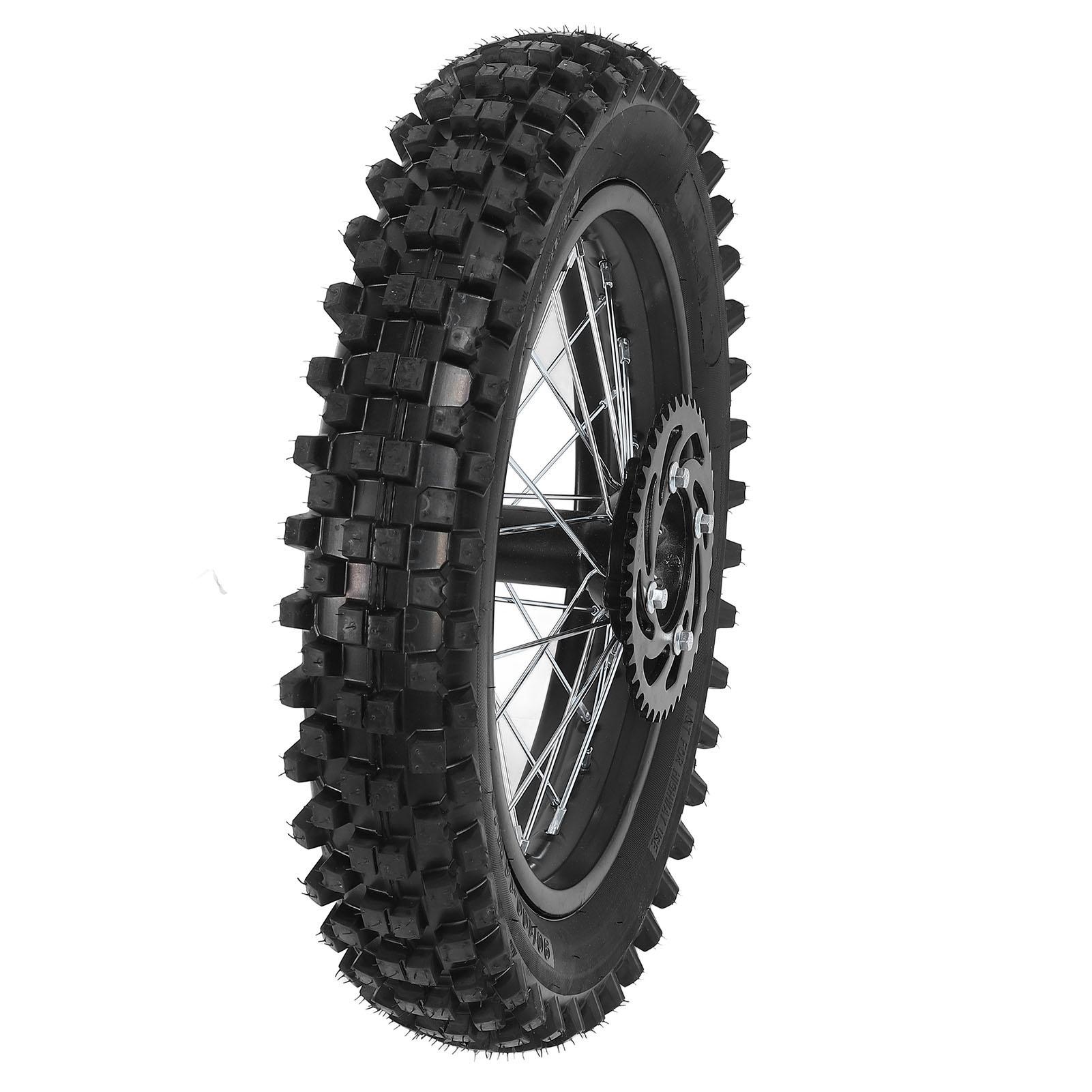 Rear Wheel Rim Tire Replacement 14in Easy Installation Dirt Bike Rear Wheel Tire Assembly Improved Traction for TSD 110 TD 125