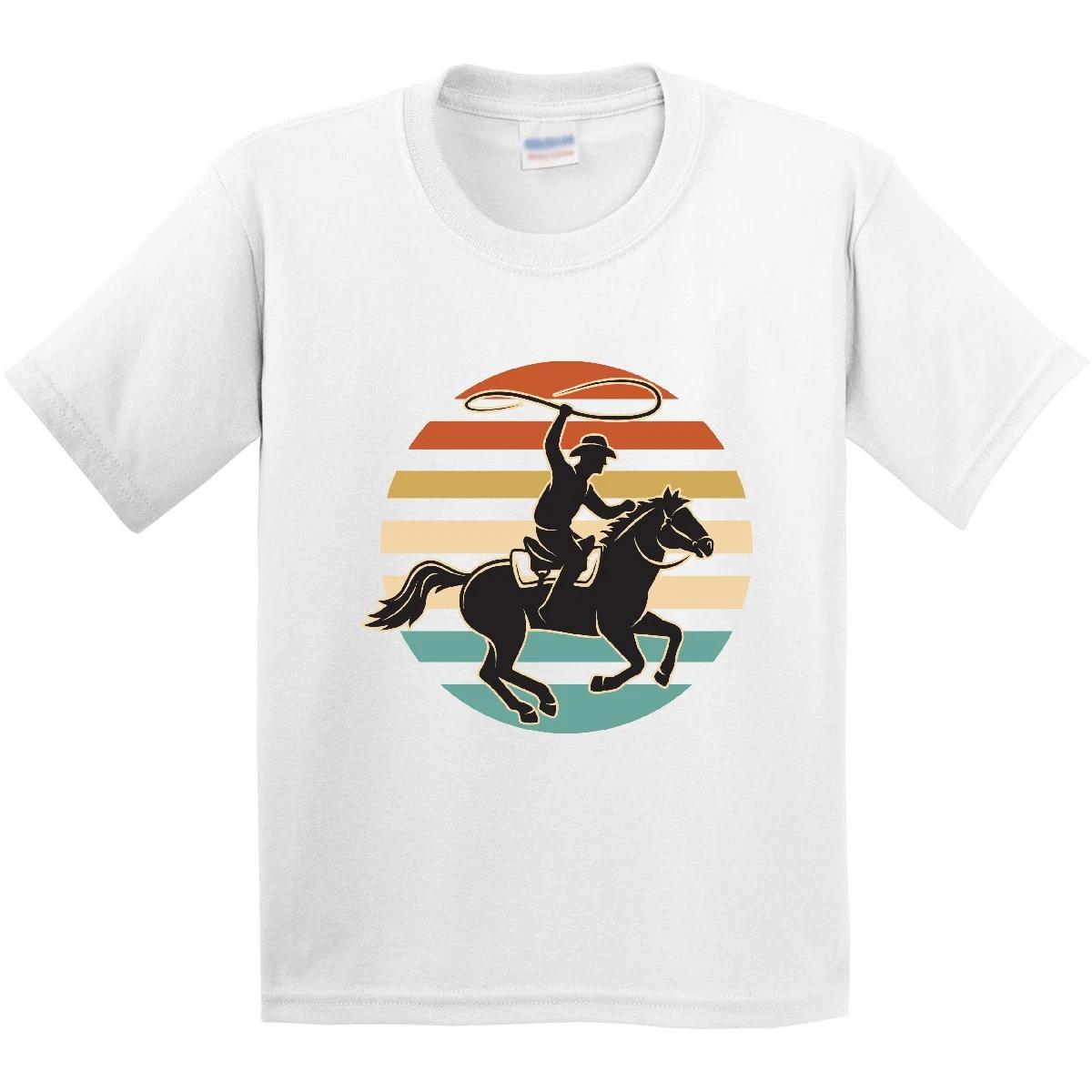 Inktastic Rodeo Team Roping Cowboy Youth kids boys T-Shirt Competition Horse West Tee Kids 120