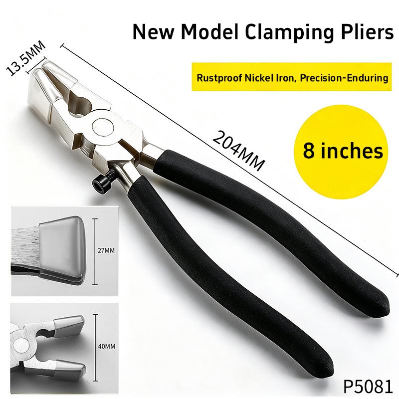 Professional Glass Tile Nipper 8 Inch Heavy Duty Carbon Steel Ceramic Breaker Pliers with Adjustable Screw for Stained Glass