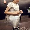 PU Leather Shoulder Bag Metallic Alligator Pattern Handbag for Easy Organization