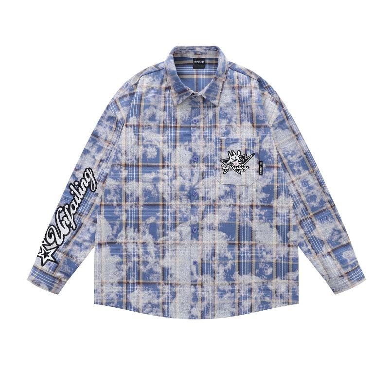 VibeStreet American Retro Plaid Trendy Long-sleeved Shirt Korean Style Fashionable Men Women Vintage Couple Casual Versatile Jacket Chic