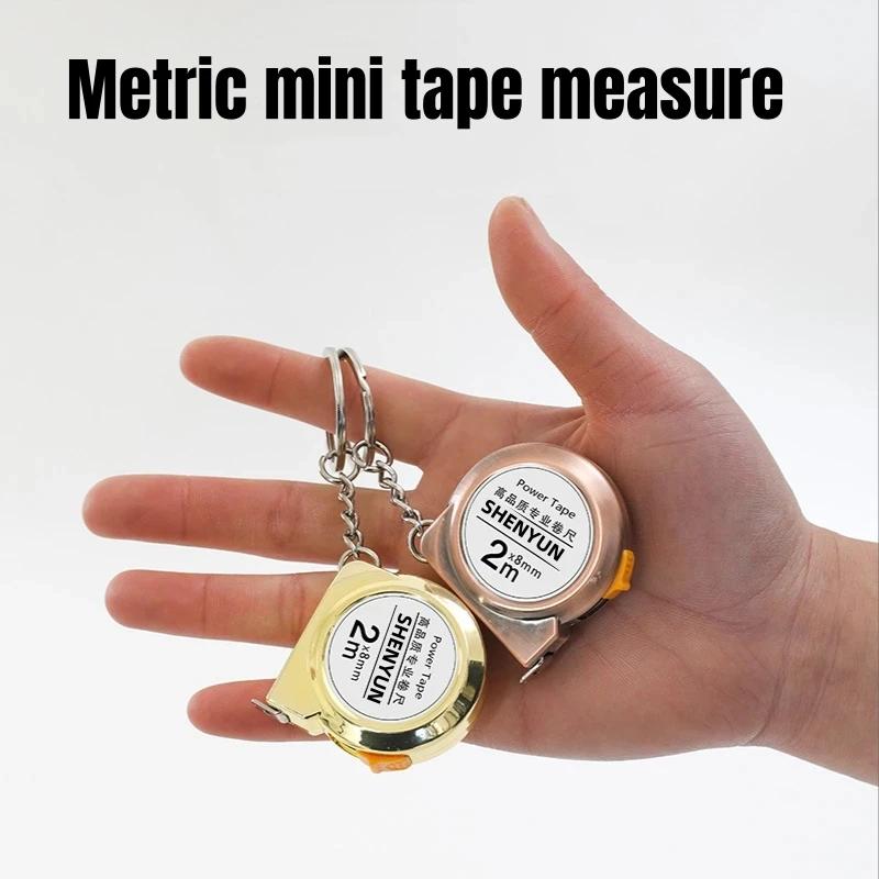 Portable Mini Tape Measure Small Household Measuring Tape Retractable 2m Mild Steel Key Chain Tape Measure Mini Measuring Tools
