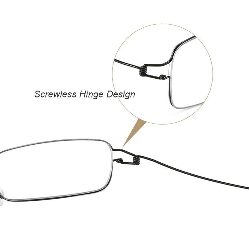 Business Reading Glasses Anti Blue Light Metal Frame Male Presbyopic Eyewear Ultra Light Thin Frame Glasses