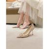D888-7 French Crystal Pointed Toe Two-Wear Wedding & Bridesmaid High Heels for Women 2025
