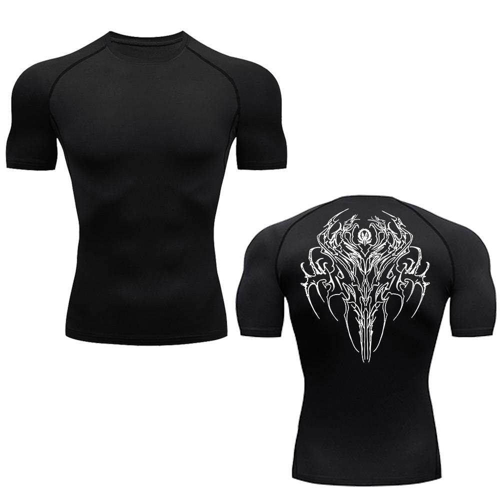 

New Trendy Y2K Print Compression Shirt Men s Running T-Shirt Gym Sports Quick-Drying Shirt Outdoor Cycling Jogging Training Top XL