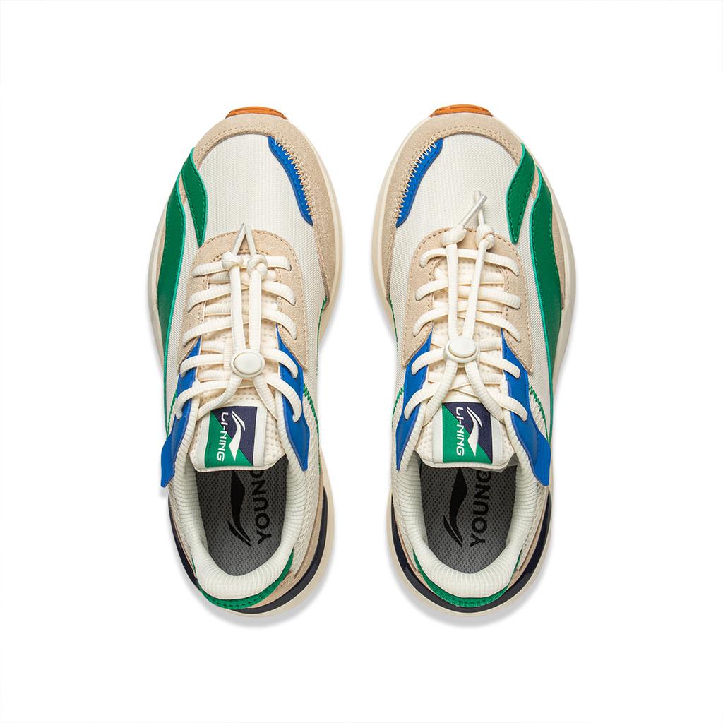 Li Ning Kids Synthetic Leather Suede Fabric Sports Lifestyle Series Versatile Shock Absorption Rebound Low-Top Casual Shoes Kids sneaker YKCU084-17