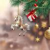 Christmas Tree Horse Ornaments Xmas Metallic Rhinestones Horse Christmas Hanging Horse Ornaments Gifts Home Decoration