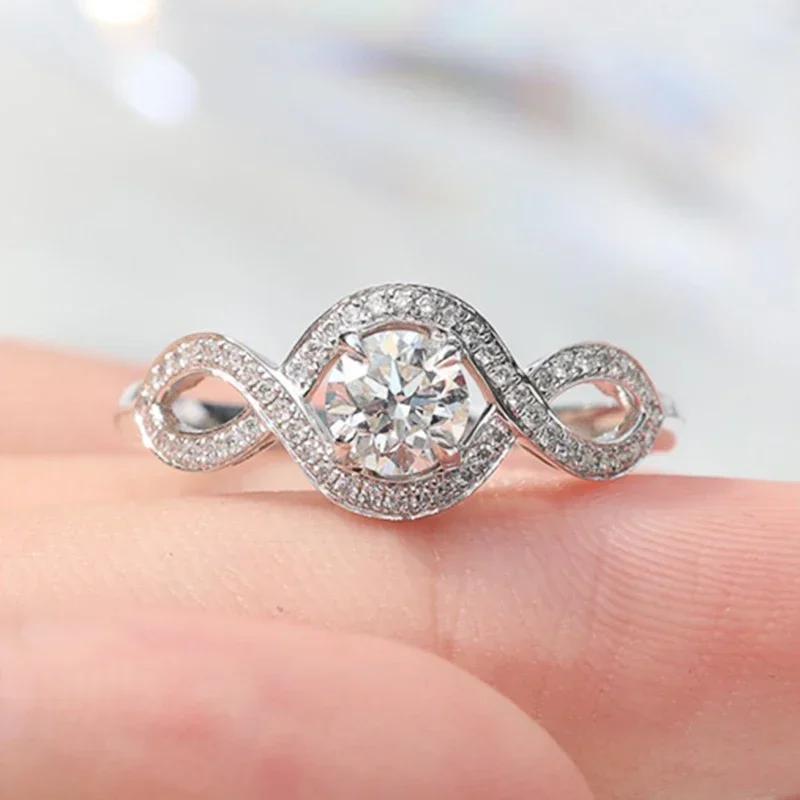 

Fancy Twist Design Rings For Women Full Paved Brilliant Cubic Zirconia Temperament Elegant Crystal Wedding Jewelry 10