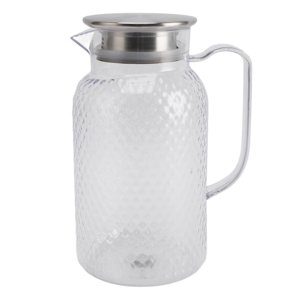 Water Pitcher with Lid and Handle 1500ml Acrylic Heat Resistant Clear Water Kettle Jug for Lemonade Milk Ice Tea Cold