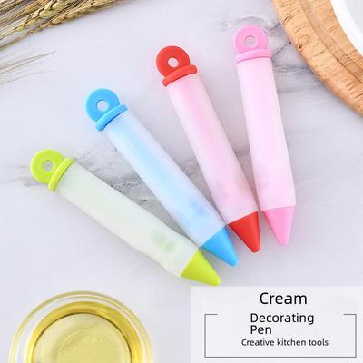 Silikon-Kuchendekorationsstift mit 4 Spitzen – DIY-Schreib- und Backwerkzeug für Kekse