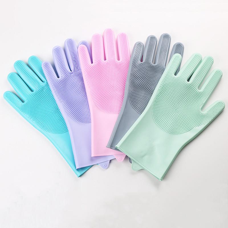 Pet Bathing Gloves, Anti-Scratch & Anti-Bite, for Dogs & Cats, Ideal for Poodles & Retrievers, with Extended Scrubbing Brush