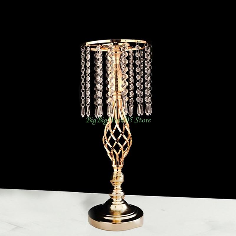 24TE Crystal Tassel Beads Holder Flower Vase Holder Ornament Home Decor for Wedding Table Centerpieces Birthday Party