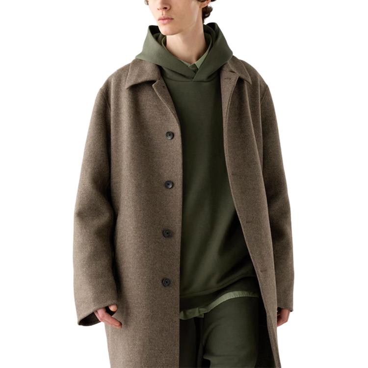 UNIQLO C Series Casual Drop Shoulder Single Breasted Mid Length H Shape Coat Unisex coats Camel 470116-34
