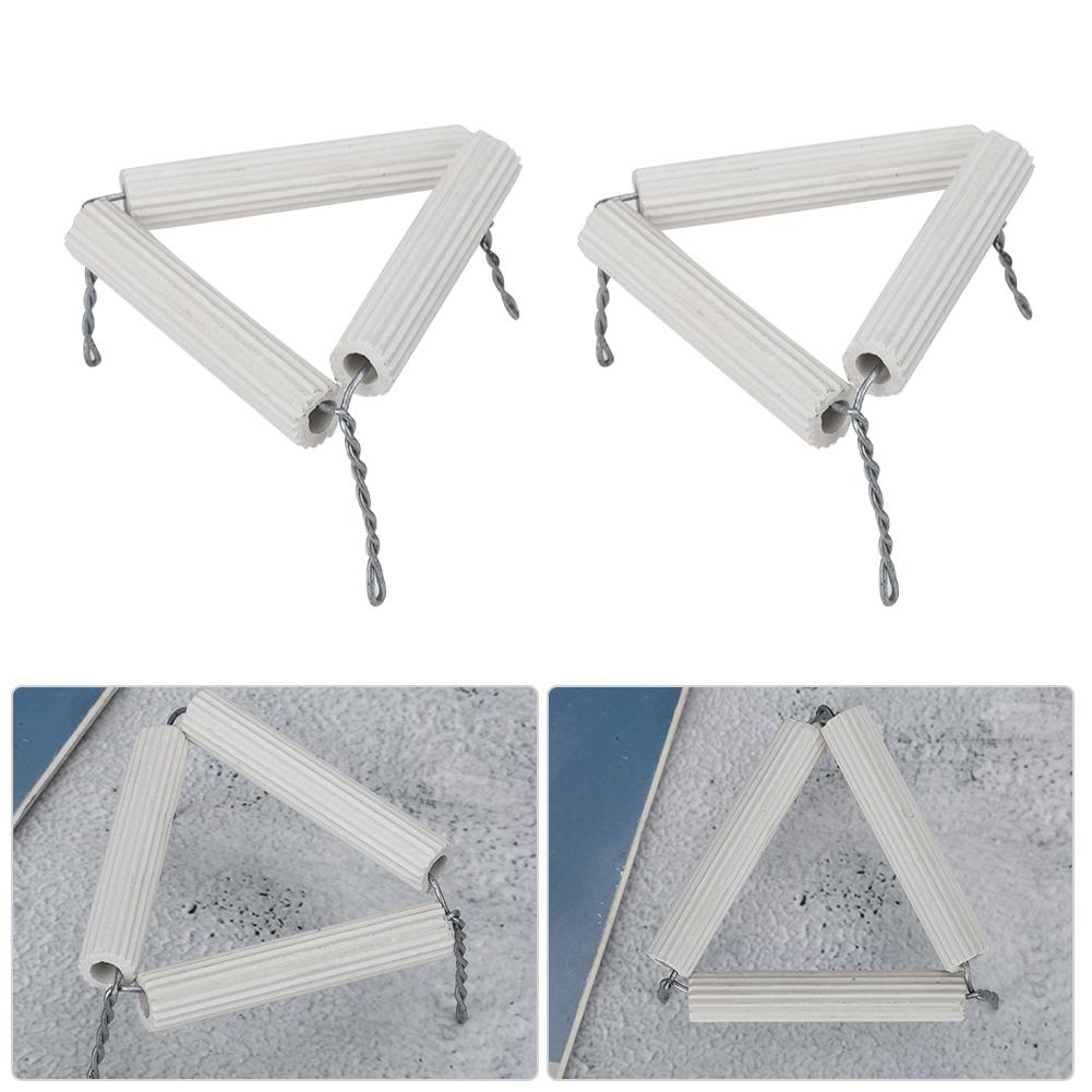 5pcs 55mm Lab Clay Triangle Crucible Holder Ceramic Pipes and Iron Wire for Chemical Experiment
