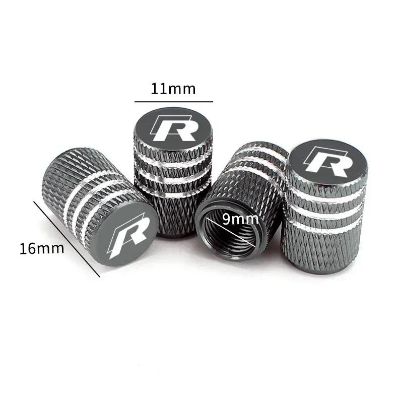 Neue 4 Stück Auto Rad Reifen Ventilkappen Reifenfelge Ventilschaftabdeckungen für Volkswagen Rline Golf GTI Bora Passat Jetta Käfer Tiguan Sciro