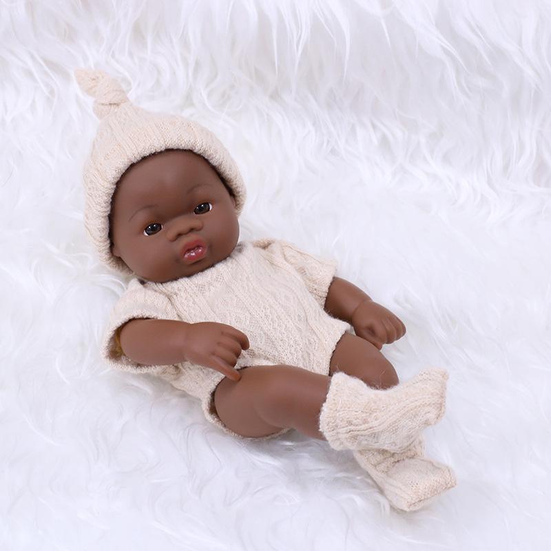 7-Inch Mini African American Baby Doll - Black Soft Vinyl Children's Toy