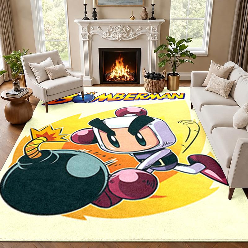 Bomberman Carpet Door Mat for Living Room or Bedroom Protective Mat Under Chair Office Decoration Christmas Gift Birthday Present