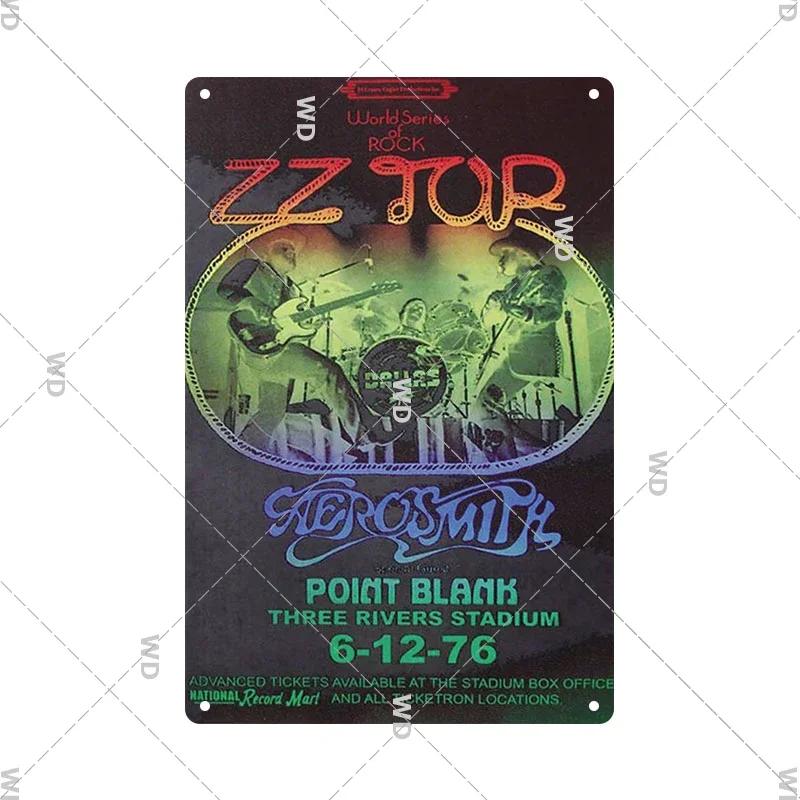 Tin Sign ZZ TOP Rock N Roll Poster Decorative Plaque Metal Signs Retro Vintagge Wall Plate For Home Club Pub Gift Wall Decor