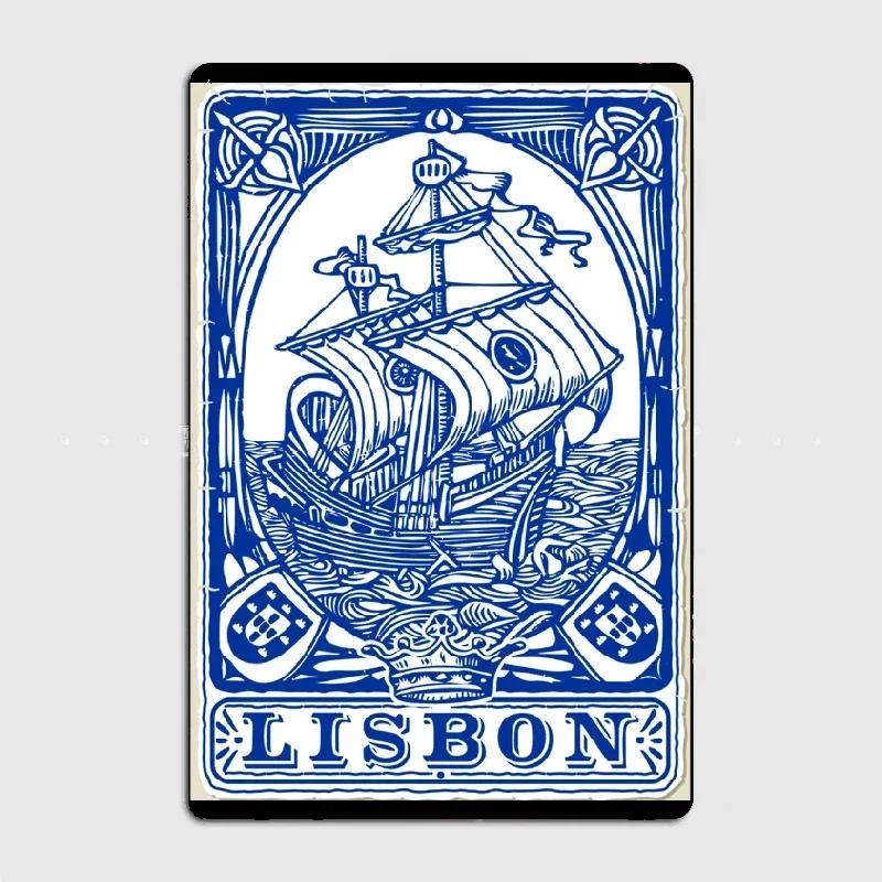 

Azulejo Lisbon Azulejos Lisboa Metal Poster Sign Club Mural Wall Art Plaque Tin Room Decoration Home Decor 20x30cm