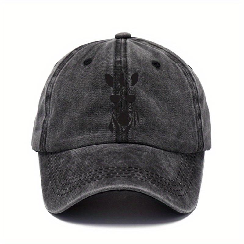 Cool Zebra Wearing Sunglasses Graphic Baseball Cap Unisex Distressed Washed Outdoor Casual Adjustable Hat
