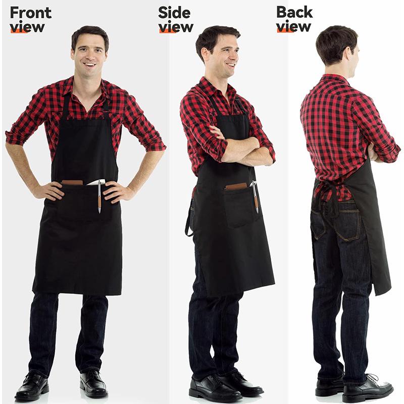 Unisex Adjustable Neck-Hanging Apron with Custom Logo for Coffee Shop and Catering