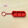 M-3 Compartment Sliding Pill Box With Keychain Sliding Lid Pill Holder Portable Travel Daily Medication Management