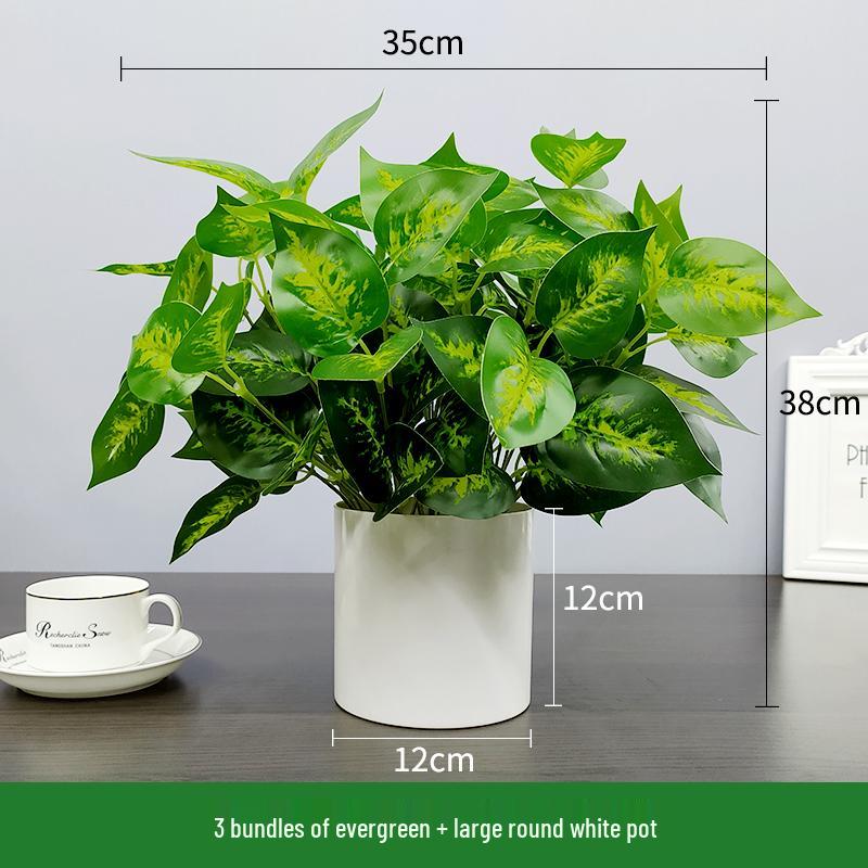 Nordic Artificial Green Plant Bonsai for Office or Home Decor - Small Indoor Potted Ornament