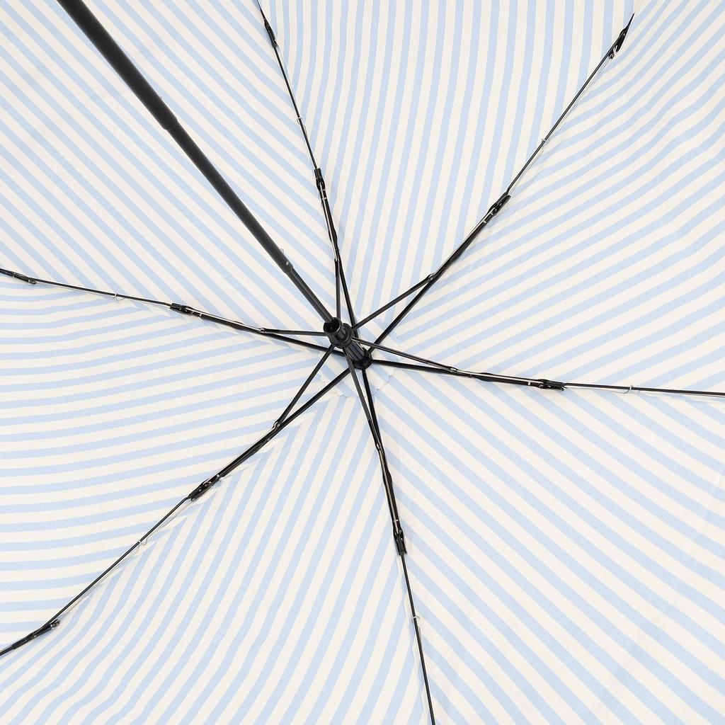 Afternoon Tea Living JL49 Dyed Stripe Folding Umbrella for Sun and Blue Parasol, Rain,
