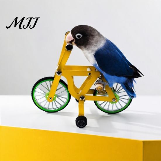 Bird Cage Enrichment Accessory Intelligence Training Bike Toy, Interactive Bicycle Exercise Toy Educational for Lovebird Conures Parakeet Cockatiel