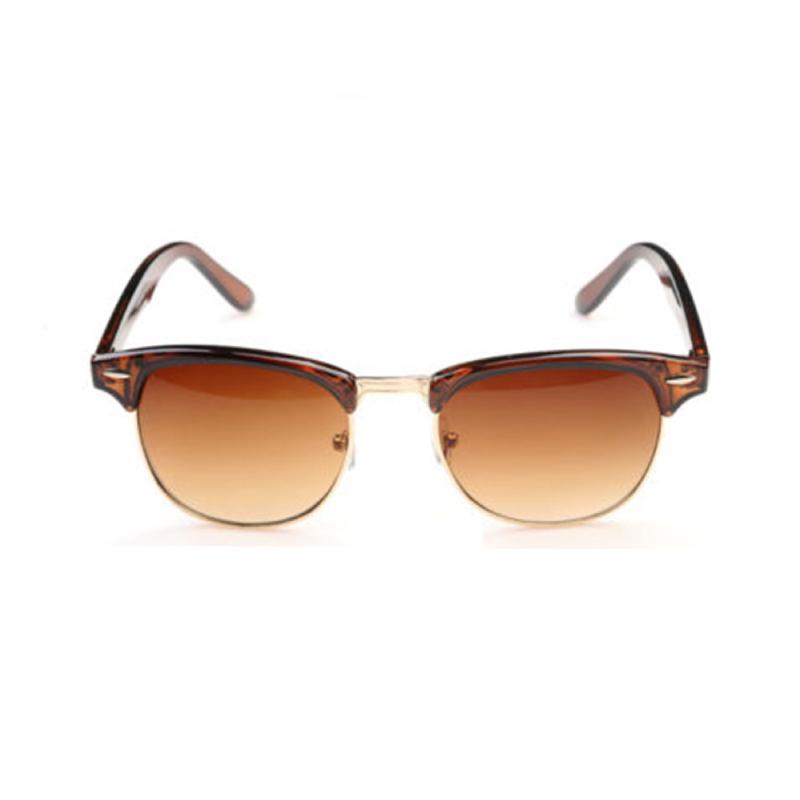Uv400 Sunglasses Protection Half Frame For Outdoor Activities Retro Lightweight