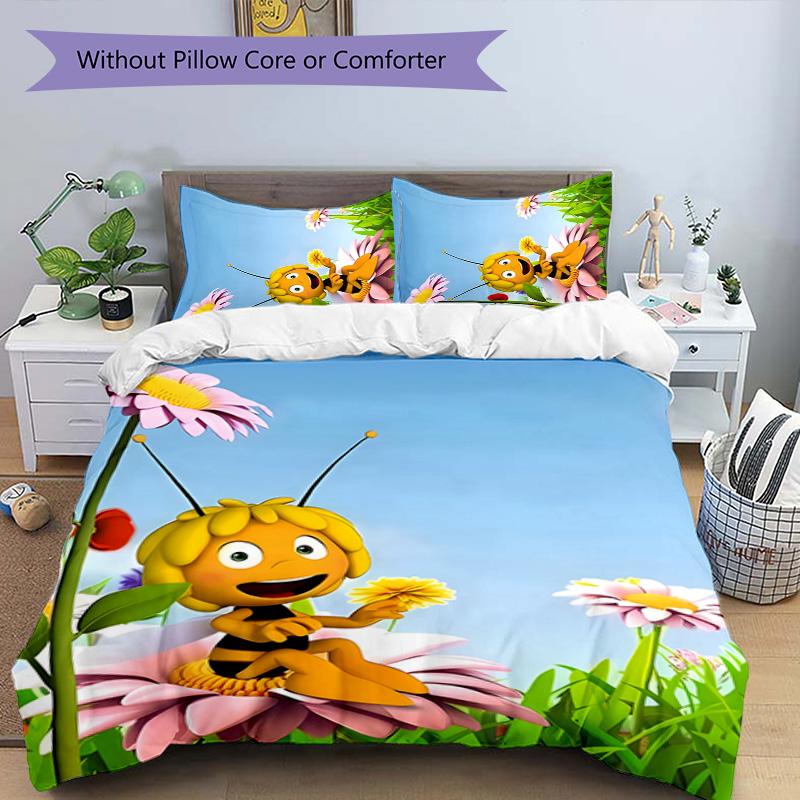 Maya 3pcs Bedding Set Duvet Cover Closure Includes 1 Duvet Cover & 2 Pillowcases for All Seasons Bedroom Home Dorm Decor