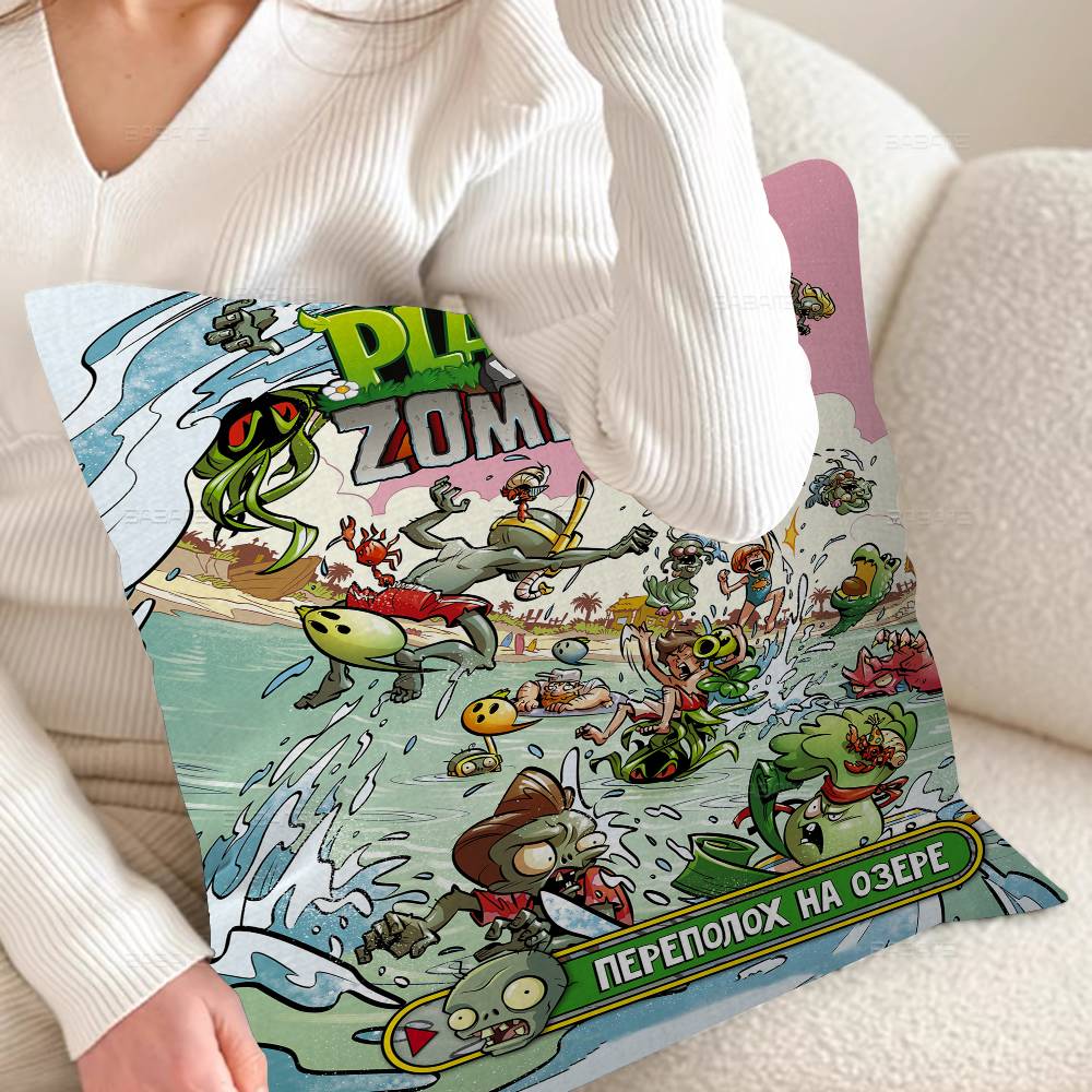 Game P-Plants Vs Z-Zombies Decorative Room Aesthetics Pillow Case Home Decor Bedroom Sofa Bed Couch Pillow Cover 45x45