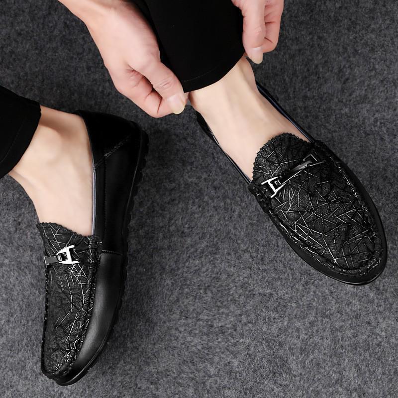 Men's Fashionable Cowhide Loafers - Breathable, Soft Sole Casual Driving Moccasins