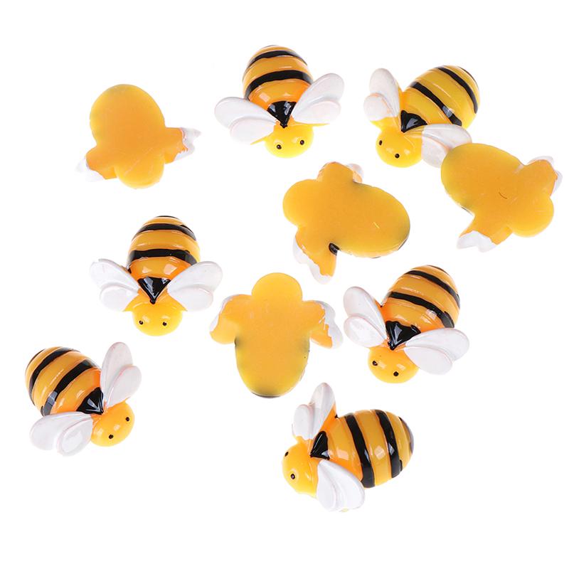 10Pcs Flat Back Resin Cabochon Bee Diy Flatback Scrapbooking Embellishment Craft