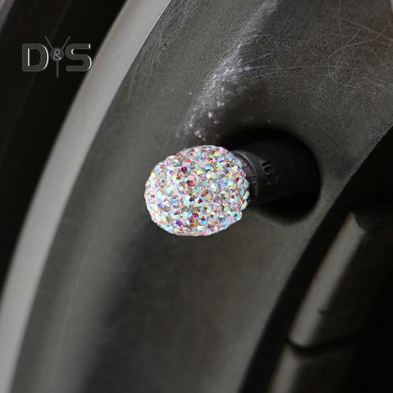 4 Stück glitzernde Reifenventilabdeckungen mit Strass-Dekor, einfache Installation, Universal-Ventilabdeckungen für Fahrzeug, LKW, Motorrad, Fahrrad, Auto