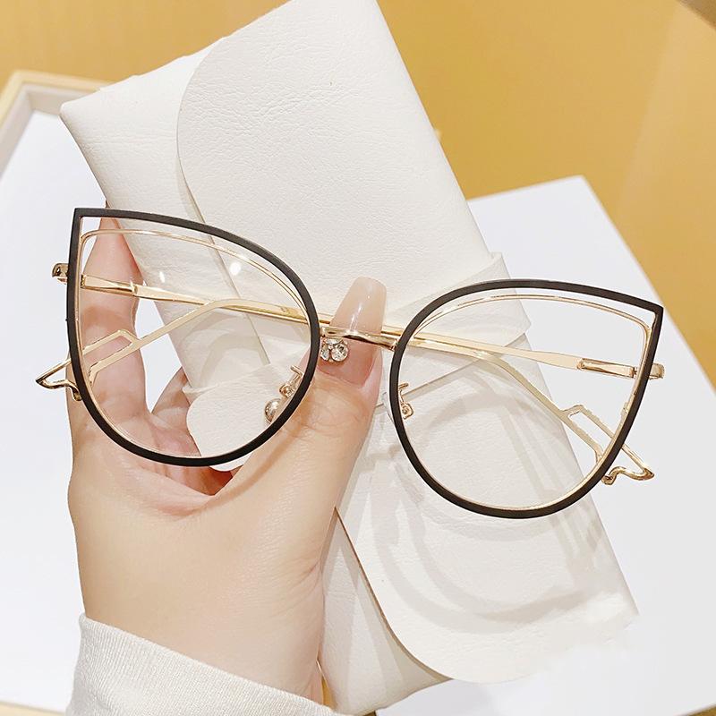 Oversized Cat Eye Eyeglasses for Women Anti Blue Light Blocking Optical Eyeglasses Trendy Sweet Retro Decor Eyewear