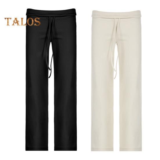 Damen Herbst-Winter-Hose, niedrige Taille, Po-Lifting, Sporthose, Kordelzug, elastische Taille, einfarbig, Yoga-Jogginghose, Winter, Plüschfutter, weites Bein