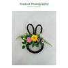 Door Hanging Easter Bunny Wreath For Photo Shoots Handmade Craftsmanship Realistic Look Cloth And Plastic Components