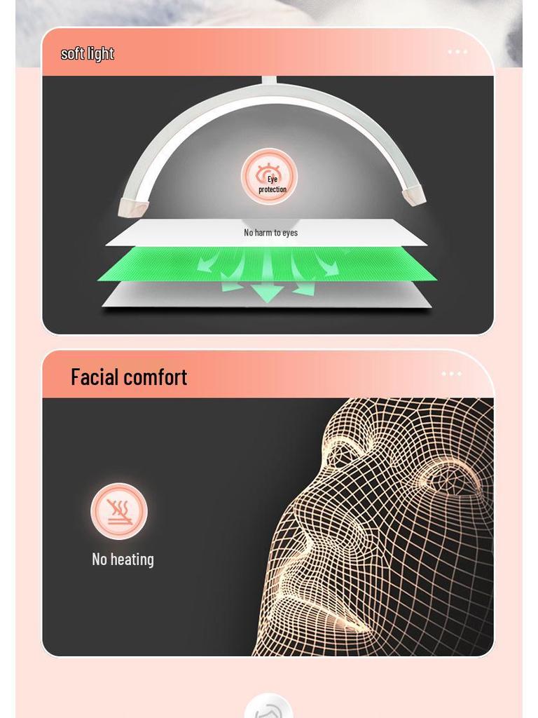 16" Half-Moon U-Shaped LED Clip-On Stand Light for Eye Protection and Permanent Makeup