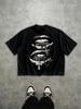 Manfinity EMRG Unisex's Lip Print Round Neck Short Sleeve Casual Cropped Loose T-Shirt
