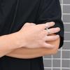 Titanium Steel Creative Hip-hop Glossy Finger Tiger Ring Men's Personality Punk Double Finger Double Ring Stainless Steel Ring