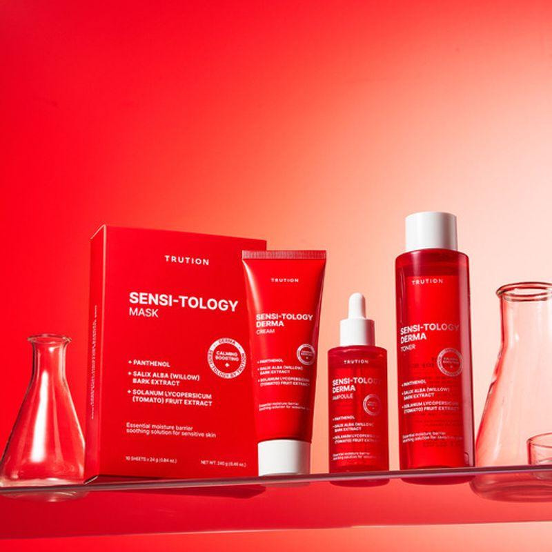 Trution [4-piece set] trution sensitology derma toner 200ml + ampoule 50ml + cream 80ml + mask pack 10 sheets