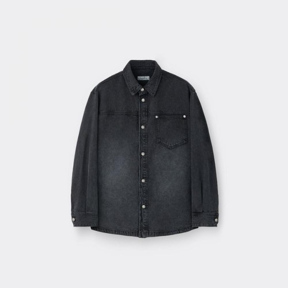 Customellow Oversized Fit Denim Shirt Black C9sam26211bkx