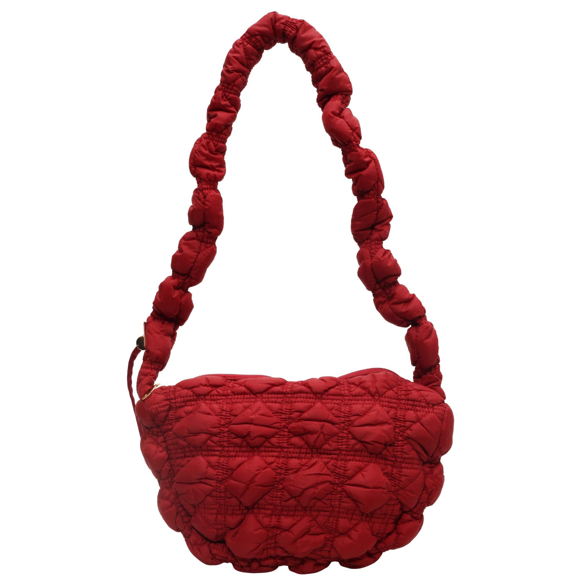 

Жіноча хмарна плісирована сумка під пахвами. Сумка через плече червоний